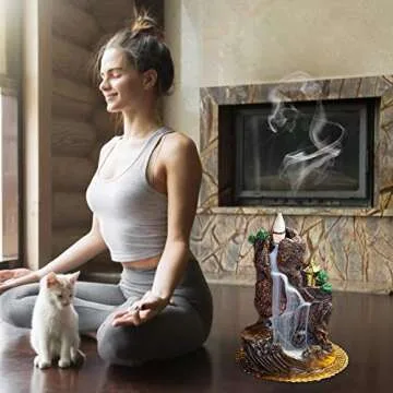 Ewha Ceramic Backflow Incense Holder with 50 Cones