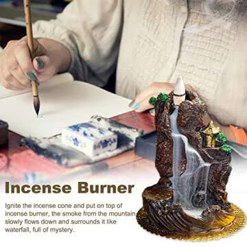 Ewha Ceramic Backflow Incense Holder with 50 Cones