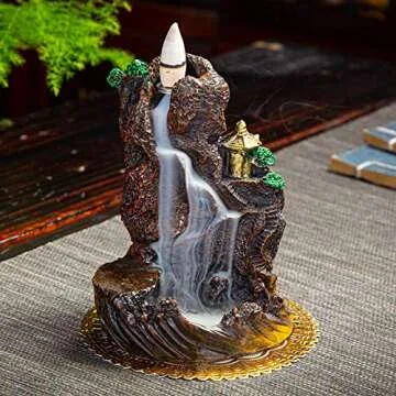 Ewha Ceramic Backflow Incense Holder with 50 Cones