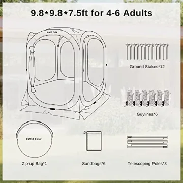 EAST OAK Pop-Up Screen Tent for Instant Shade