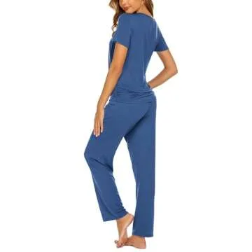 Ekouaer Soft Maternity Nursing Pajamas Set for Moms