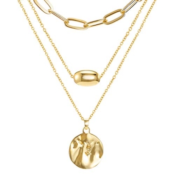 Shop FAMARINE Gold Plated Layered Necklaces Set - 3 Elegant Pieces
