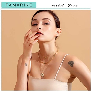Shop FAMARINE Gold Plated Layered Necklaces Set - 3 Elegant Pieces
