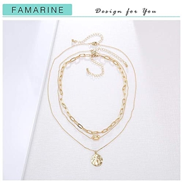 Shop FAMARINE Gold Plated Layered Necklaces Set - 3 Elegant Pieces