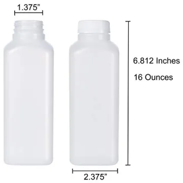 16 Oz Plastic Juice Bottles - 33 Pack BPA Free Containers