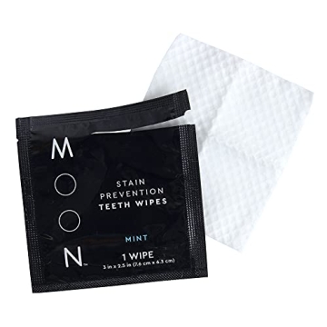 Moon Stain Prevention Teeth Wipes | Whitening + Cleansing Oral Care Wipes - 10 Wipes Per Pack