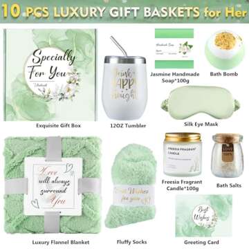 vkahaak Get Well Gifts for Women, 10 Pcs Self Care Gifts for Women, Unique Sympathy Gift Baskets wit...