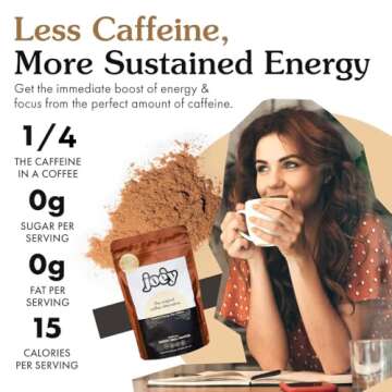 Joe'y Original Coffee Alternative, Mushroom Coffee Substitute with Cacao, Chicory & Dandelion Root, ...