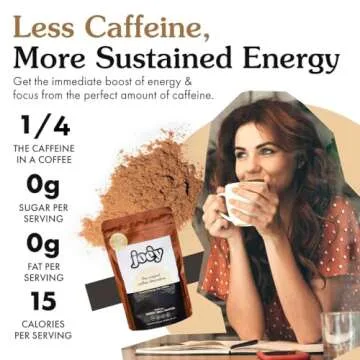 Joe'y Original Coffee Alternative, Mushroom Coffee Substitute with Cacao, Chicory & Dandelion Root, ...