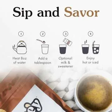 Joe'y Original Coffee Alternative, Mushroom Coffee Substitute with Cacao, Chicory & Dandelion Root, Adaptogenic Superfood Ingredients, Vegan, Gluten-Free, Clean Energy Without Jitters, 60 Servings