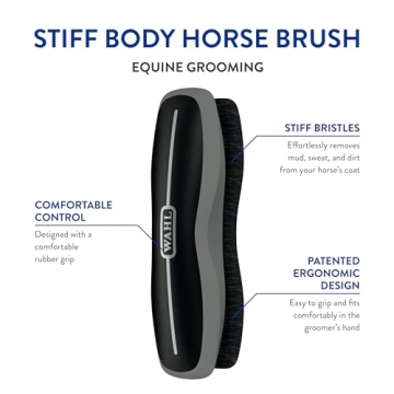 Wahl Professional Animal Equine Grooming Stiff Body Horse Brush, Black (#858705)