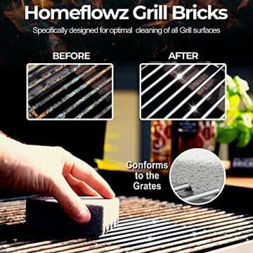 Homeflowz Grill Brick 4 Pack for Easy BBQ Cleaning