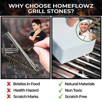 Homeflowz Grill Brick 4 Pack for Easy BBQ Cleaning