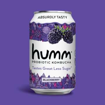 Humm Kombucha Blackberry, Organic, Vegan & GMO Free (12 Pack)