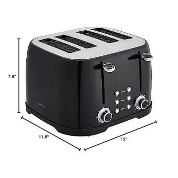 Affordable Amazon Basics 4-Slice Toaster with 6 Settings