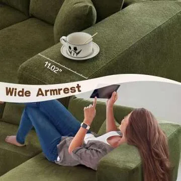 104" Modular Sectional Sofa Couch,L-Shape Upholstered Cloud Couch,Modern Minimalist Couches for Living Room,Free Combination Deep Seat Corner Couch, Sherpa/Right Facing Chaise,Green