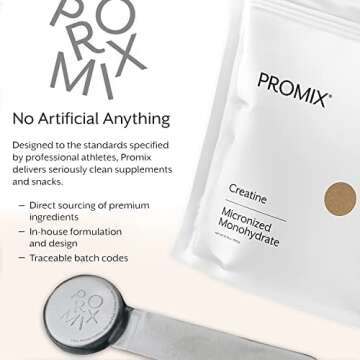 Promix Creatine Monohydrate Powder, 5g of Micronized Creatine Supplement per Serving, Supports Muscle Growth & Recovery, Keto Friendly, Unflavored - 30 Servings