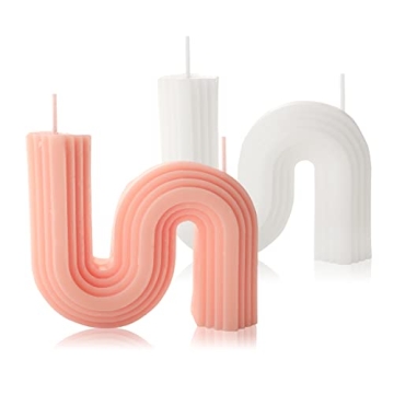 2PCS Modern Home Decor Candles S Wavy Shaped Candles Minimalist Decor Twist Candles Floating Shelf B...