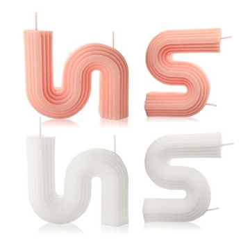 2PCS Modern Home Decor Aesthetic S Shape Candles