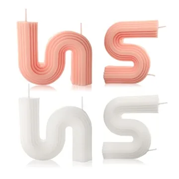 2PCS Modern Home Decor Aesthetic S Shape Candles