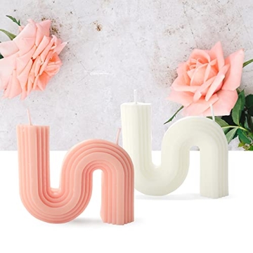 2PCS Modern Home Decor Aesthetic S Shape Candles