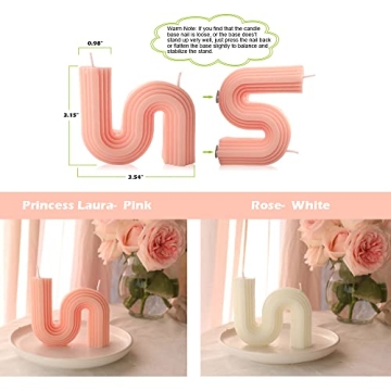 2PCS Modern Home Decor Aesthetic S Shape Candles