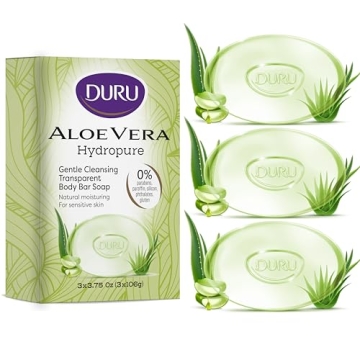 Duru Aloe Vera Glycerin Bar Soap - Vegan Transparent Cleansing Bar Moisturizing Sensitive Skin Wash ...