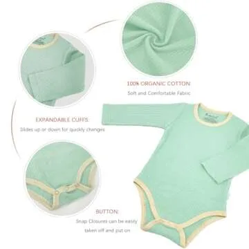 Jimonda Baby Bodysuit - Organic Cotton Long Sleeve Romper