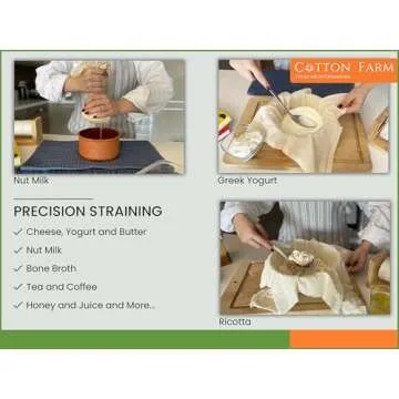 Cotton Farm Pre-Cut Cheese Cloths for Straining Cooking