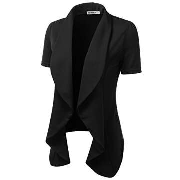 DOUBLJU Casual Draped Ruffles Plus-Size Blazer for Women