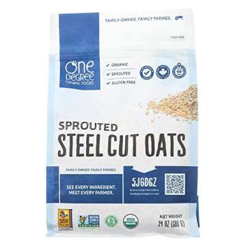 ONE DEGREE ORGANIC FOODS Sprouted Oats - Gluten Free & Vegan 24oz