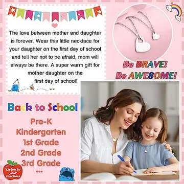 Mommy and Me First Day of School Necklace