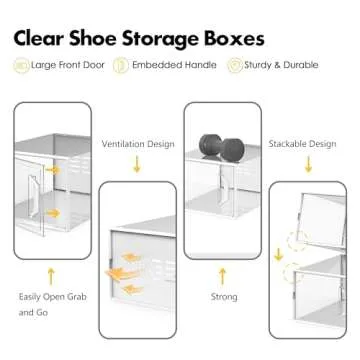 SEE SPRING X-Large Stackable Shoe Storage Boxes 12 Pack