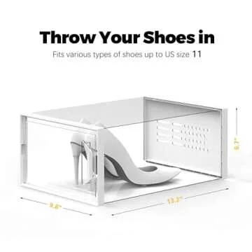 SEE SPRING X-Large Stackable Shoe Storage Boxes 12 Pack