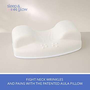 SLEEP & GLOW Aula Beauty Pillow Anti Wrinkle & Anti Aging Back Sleeping Cervical Pillow with Memory Foam for Healthy Sleep on Back and Face Skin Care