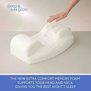 SLEEP & GLOW Aula Beauty Pillow Anti Wrinkle & Anti Aging Back Sleeping Cervical Pillow with Memory Foam for Healthy Sleep on Back and Face Skin Care