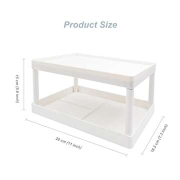 GSHYMXT souG Desktop Storage Rack Organizer for Kitchen Bathroom Office Dorm - Double-Layer Cosmetic...