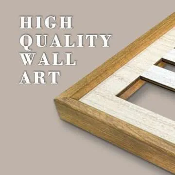 IARTTOP Large Abstract Geometric Wood Wall Art Framed Boho Wall Art Set Of 3 Mid Century Modern Wall Art Neutral Wall Decor For Bedroom Living Room Office-16 x32