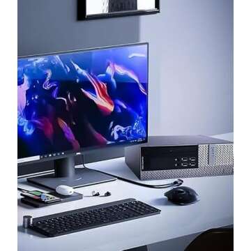 Dell Optiplex 7020 SFF Desktop Computer, 24" FHD Monitor and RGB Speakers PC Set, Core i5, 16GB RAM, 256GB SSD, BT WiFi, Mouse & Keyboard, Windows 10 Pro (Renewed)