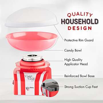 The Candery Cotton Candy Machine - Bright, Colorful Style- Makes Hard and Sugar Free Candy, Sugar Fl...