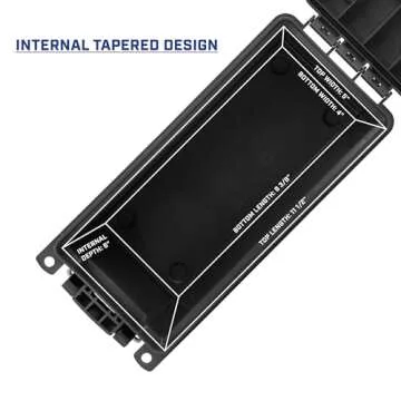 Sheffield 12629 Ammo Storage Box, Stackable .30 Cal Field Boxes, Water and Dust Resistant, Lockable Storage Box with Handle, Secures Hunting Gear, Supplies, and Bullets, Made in USA, Black, 1-Pack