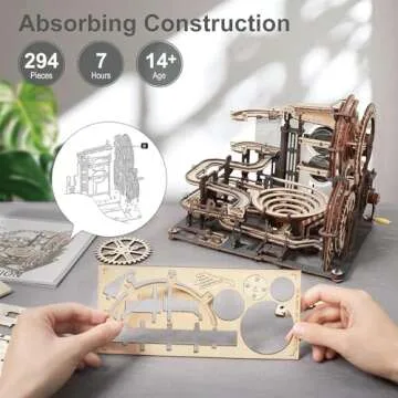 ROKR 3D Wooden Puzzle - Creative Marble Run Building Kit