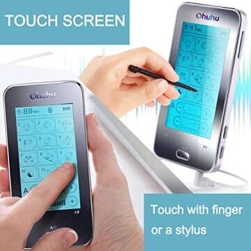 Touchscreen Independent Dual Channel TENS EMS Unit, Ohuhu 12 Modes AS8015 Tens Unit Muscle Stimulator Massager for Pain Relief Therapy Electronic Massager with 12 Pads