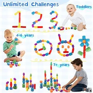 44PCS Sensory Toddler Wooden Stacking Rocks Toys for Boys & Girls Ages 3+ Year Old Building Blocks Montessori Preschool Educational STEM Toys for Kids Birthday Gifts Safe Creativity Rainbow Stones