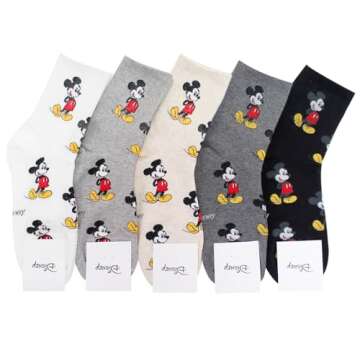 Socksense Cartoon Character Series Women's Original Crew Socks (Mi Pattern_4pairs)