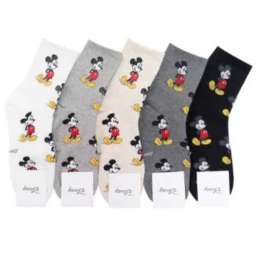Socksense Cartoon Character Series Women's Original Crew Socks (Mi Pattern_4pairs)