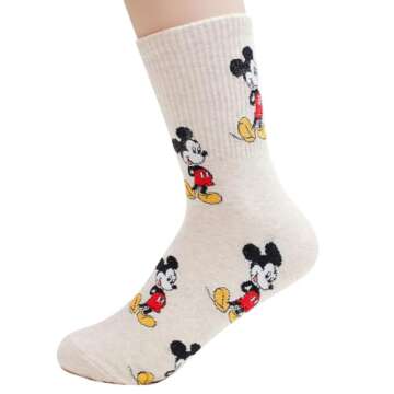 Socksense Cartoon Character Series Women's Original Crew Socks (Mi Pattern_4pairs)