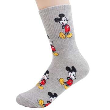Socksense Cartoon Character Series Women's Original Crew Socks (Mi Pattern_4pairs)