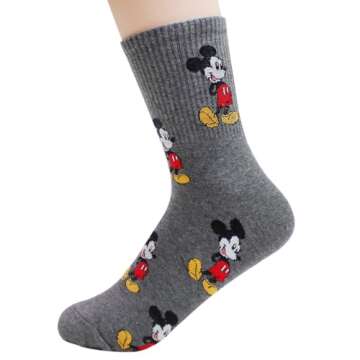 Socksense Cartoon Character Series Women's Original Crew Socks (Mi Pattern_4pairs)