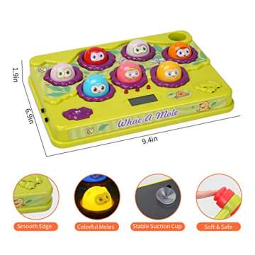 FS Whack A Mole Game for Toddler 3 4 5 6 Year Old Boys and Girls, Interactive Pounding Toys with Sound and Light, Whack Mole Toys for Kids Ages 4-8, PK Mode with 2 Hammer Toys